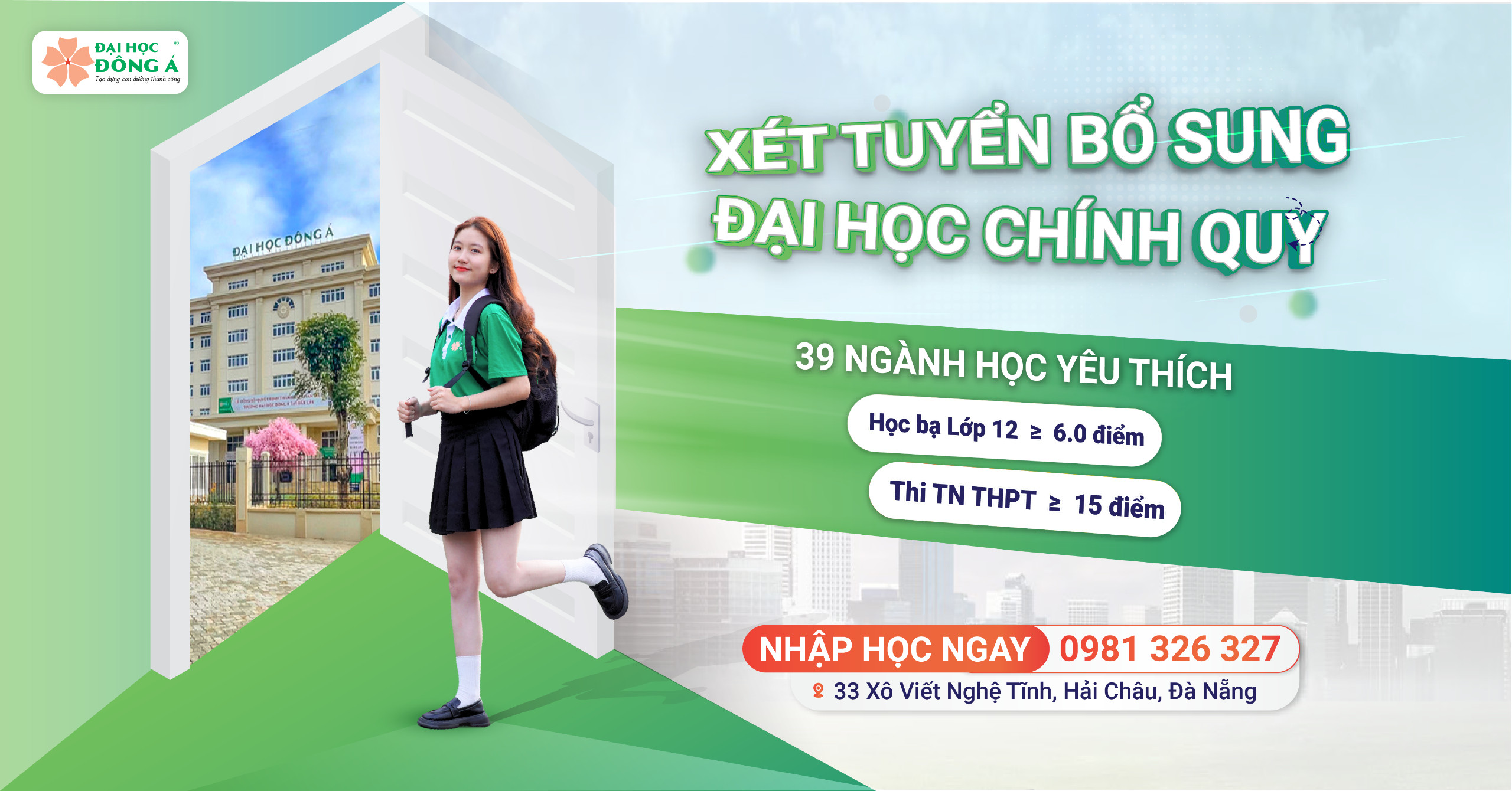 Đại học Đông Á tuyển sinh Đại học chính quy Đợt 2, thêm cơ hội cho thí sinh chọn ngành học yêu thích